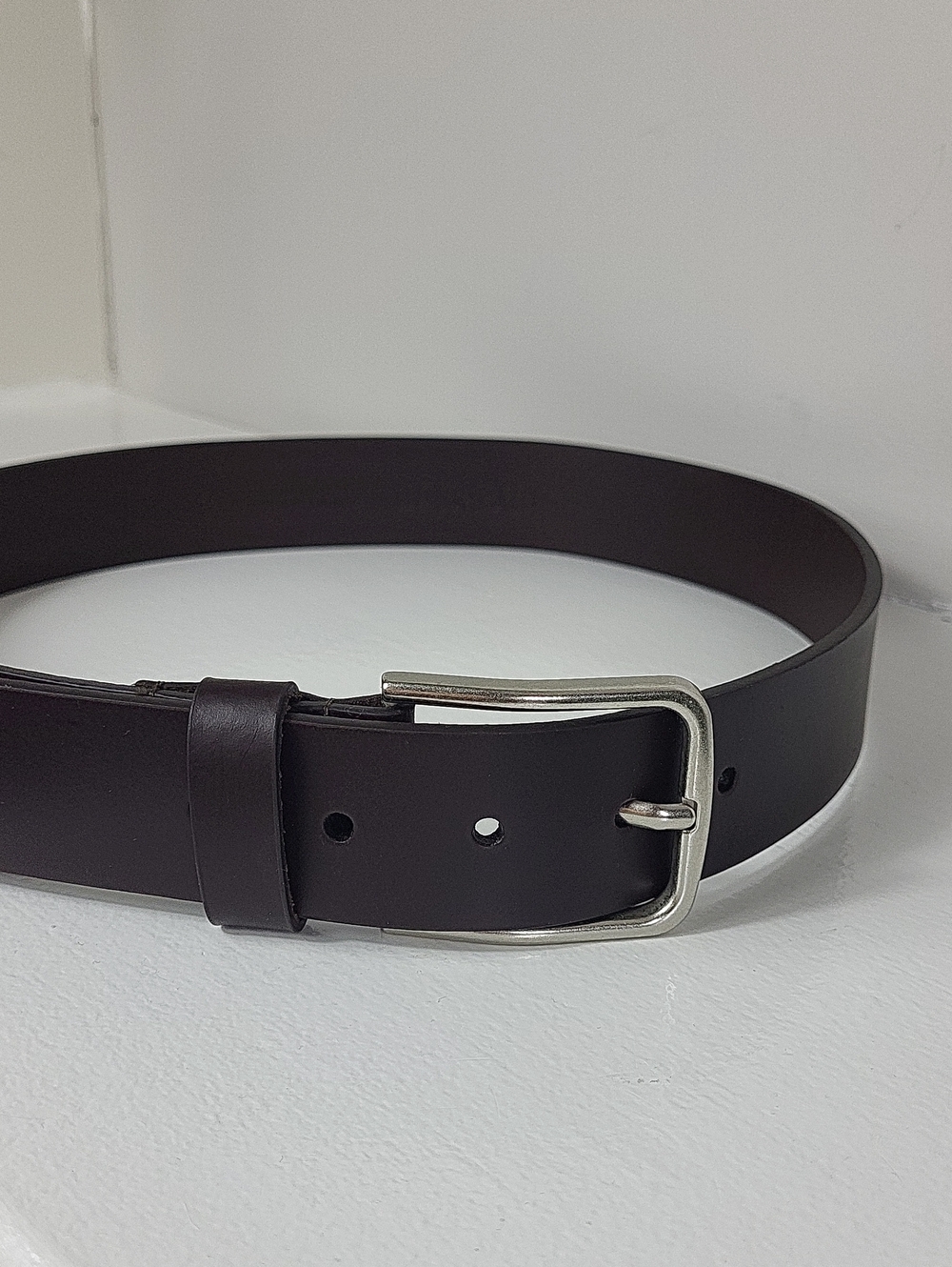 Joe's Dark Brown Leather Belt with Silver Buckle. Size 32